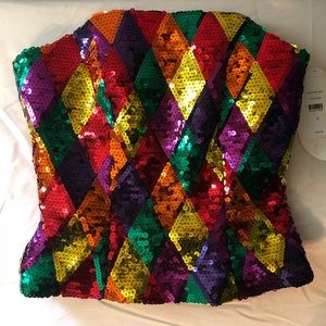 NWT Multicolored Sequin Corset